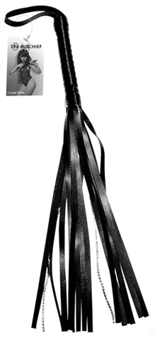 Sex and Mischief Crystal Black Whip for Adult Intimacy Play Black Whips & Paddles
