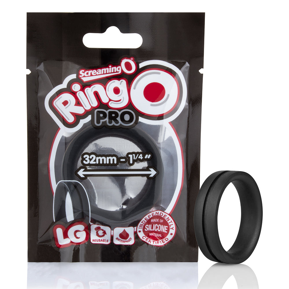 RingO Pro LG – Super-Stretchy 1.25 Inch Penis Ring Made of Body-Safe Silicone Black > Cock Ring > Single