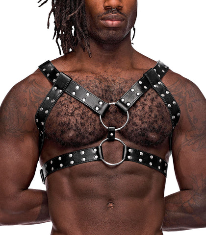 Gemini Leather Harness (Black) – Adjustable PU Leather Harness Mens Harnesses