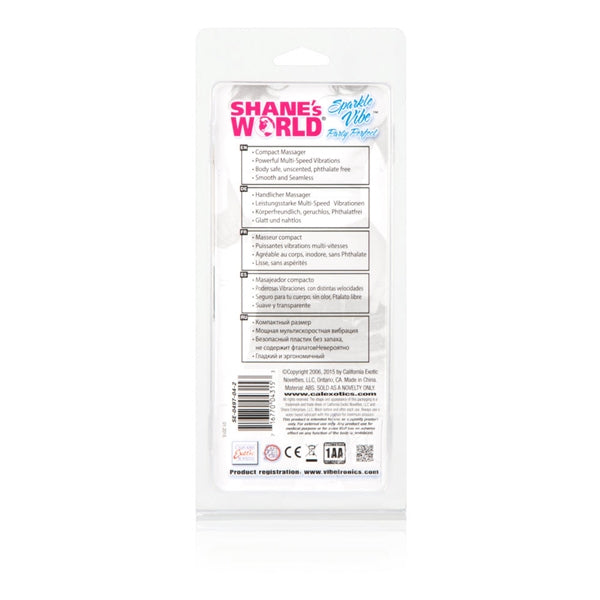 Shane's World Sparkle Vibe Pink 4.5 Inch Compact Multi-Speed Vibrator with Glitter Finish Vibrators