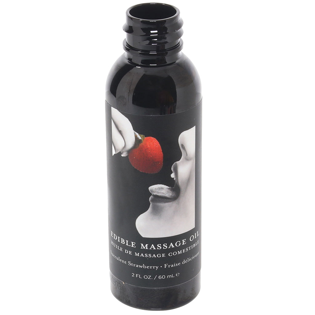 Edible Massage Oil Succulent Strawberry - 59ml Bottle Secondary image