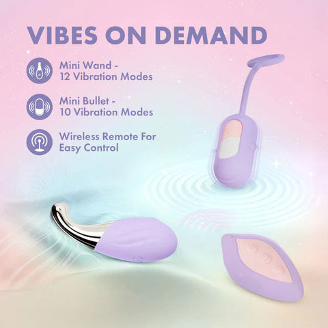 Play With Me Snapstar (Purple) – Travel-Ready Vibrator Set with Mini Wand, Bullet Vibe, and Wireless Remote BULLETS