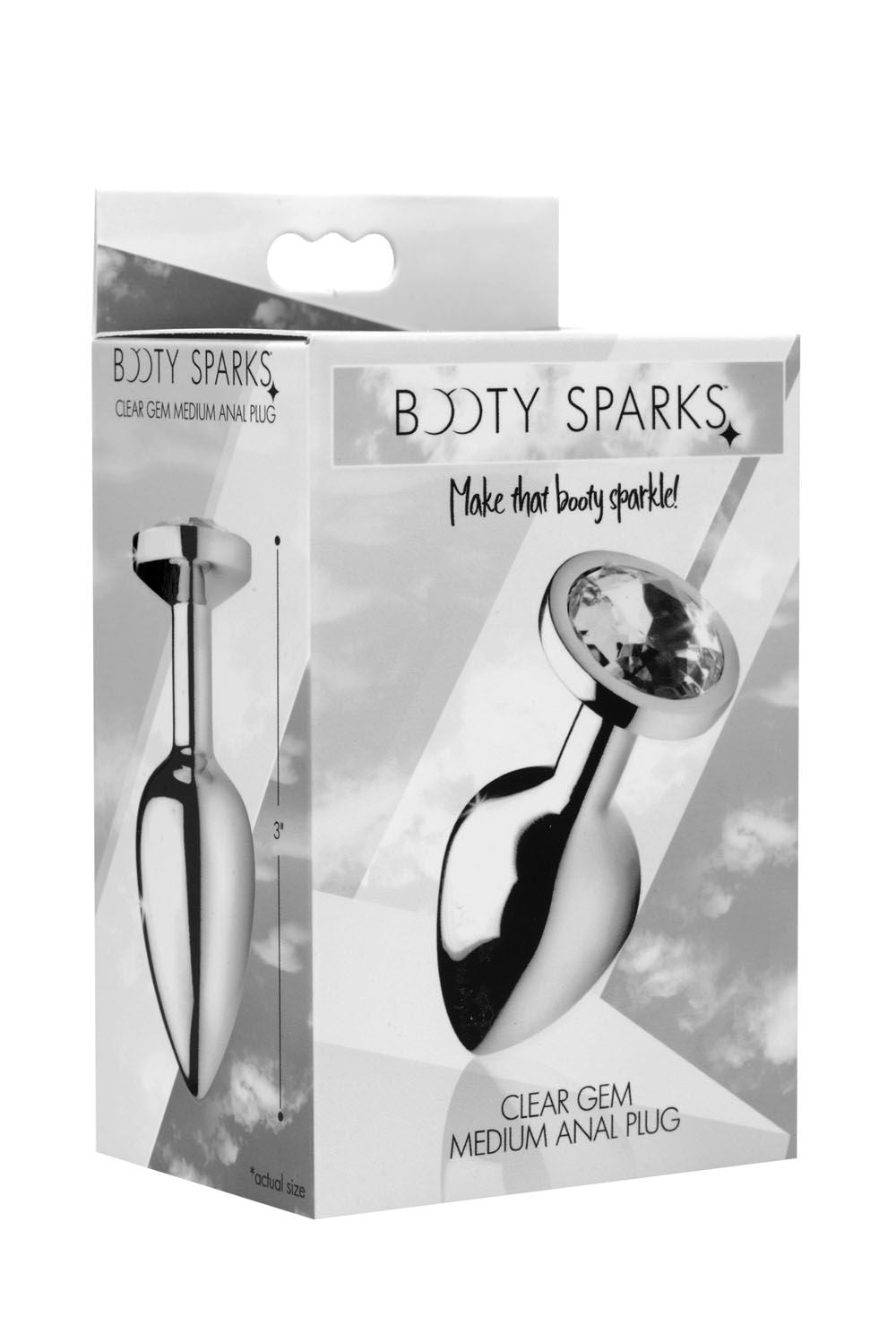 Clear Medium Gem Anal Plug with Tapered Shape and Crystal Base > Anal Range > Jewel Butt Plugs