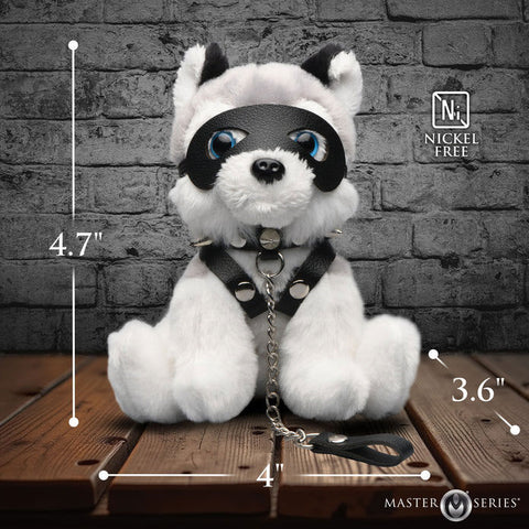 Max The Fetish Pup Keychain with Vegan Leather Mask and Collar Key Chains