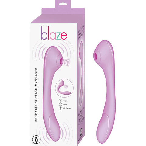 Blaze Bendable Suction Massager Lavender Wireless Vibrator Suction Stimulator