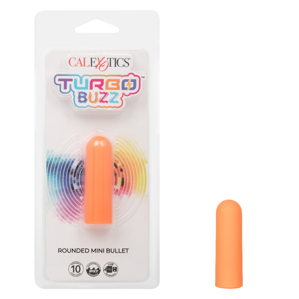 Turbo Buzz Rounded Mini Bullet Vibrator for Discreet Pleasure Orange BULLETS