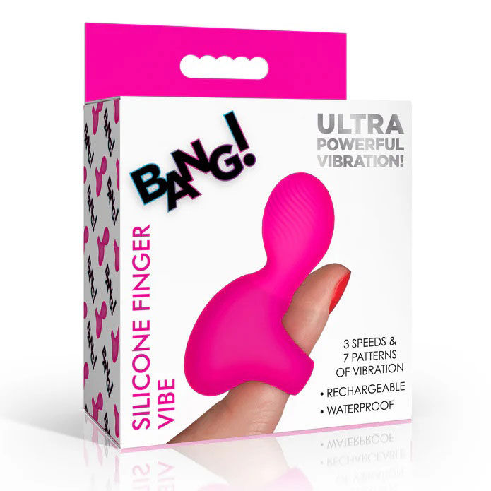 Silicone Finger Vibrator in Pink with 3 Speeds and 7 Patterns Pink Clit Stimulators