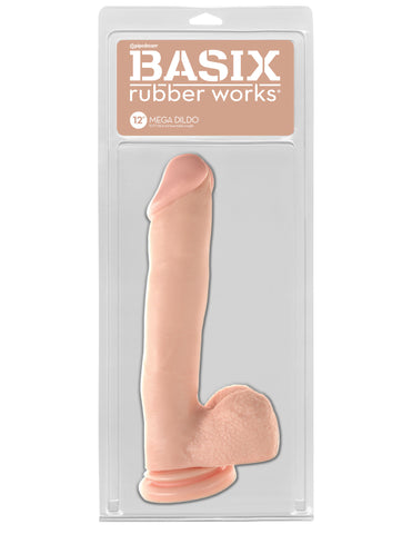 Basix Rubber Works 12 Inch Mega Realistic Dildo with Suction Cup Dongs Realistic