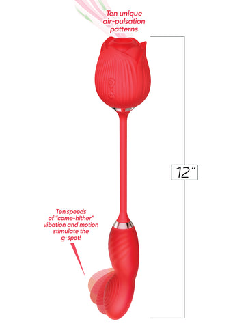 Wild Rose Come Hither & Suction Vibrator Rose Stimulators