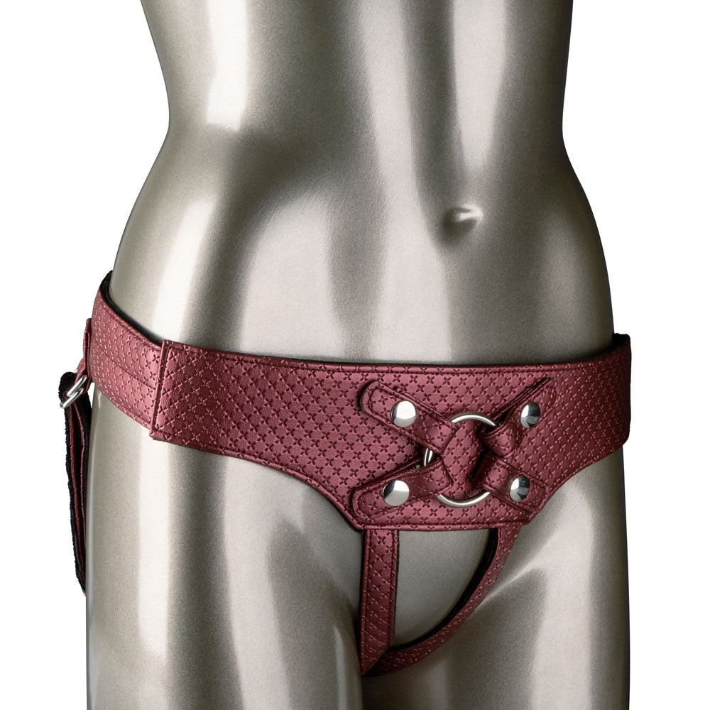 Her Royal Harness Regal Empress Red Crotchless Vegan Leather > Clothes > Womens Leather