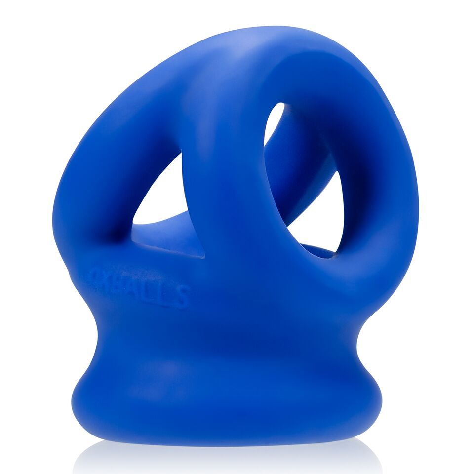 Tri-Squeeze Ball Stretch Cock Sling in Black Ice by Oxballs > Cock Ring > Sling