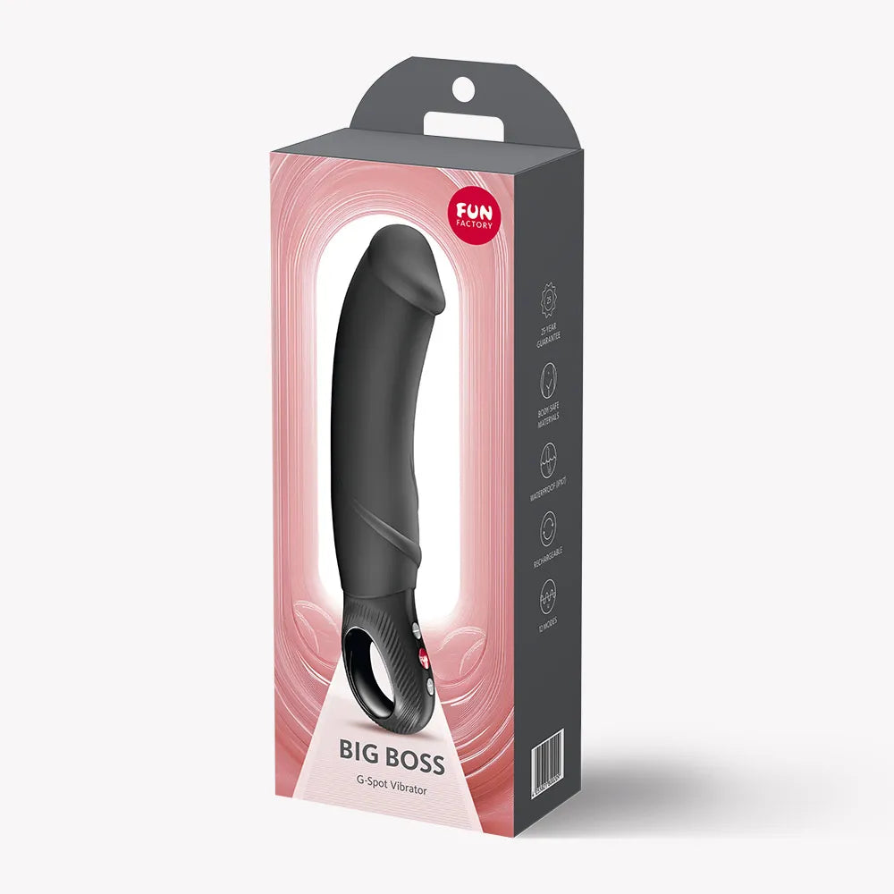 Big Boss 23cm G-Spot Vibrator (Black) – Waterproof Rechargeable Silicone Vibrator Black > Vibrators > G-Spot