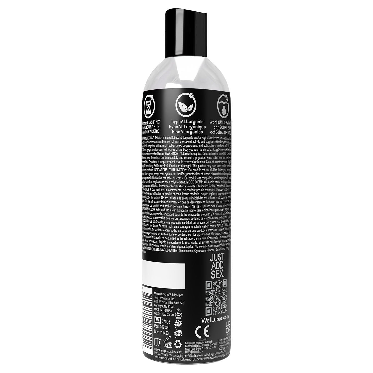 Wet Platinum Luxury Silicone-Based Personal Lubricant 8 Oz Silicone Lubricant