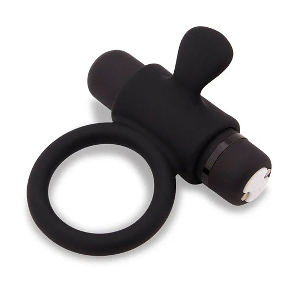 Nu Sensuelle Silicone Bullet Ring Black Black > Cock Ring > Vibrating