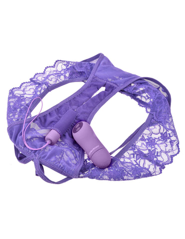 Fantasy For Her Vibrating Crotchless Panty With Clit Stimulator BULLETS