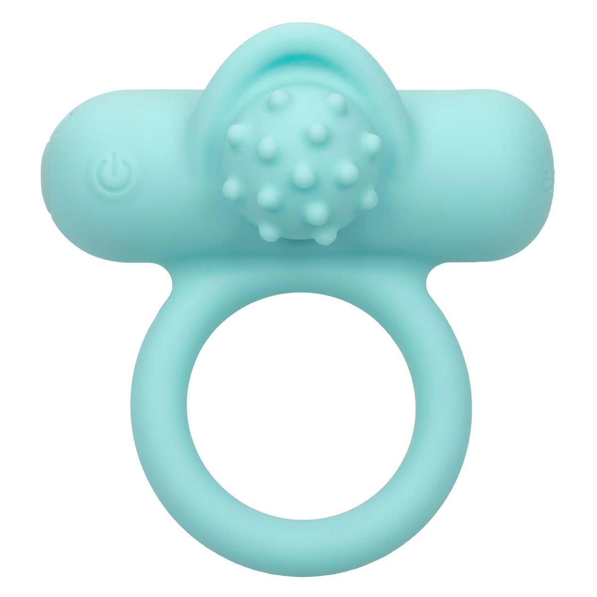 Silicone Nubby Lover’s Delight Ring in Aqua Blue with 12 Intense Vibration Functions > Cock Ring > Vibrating
