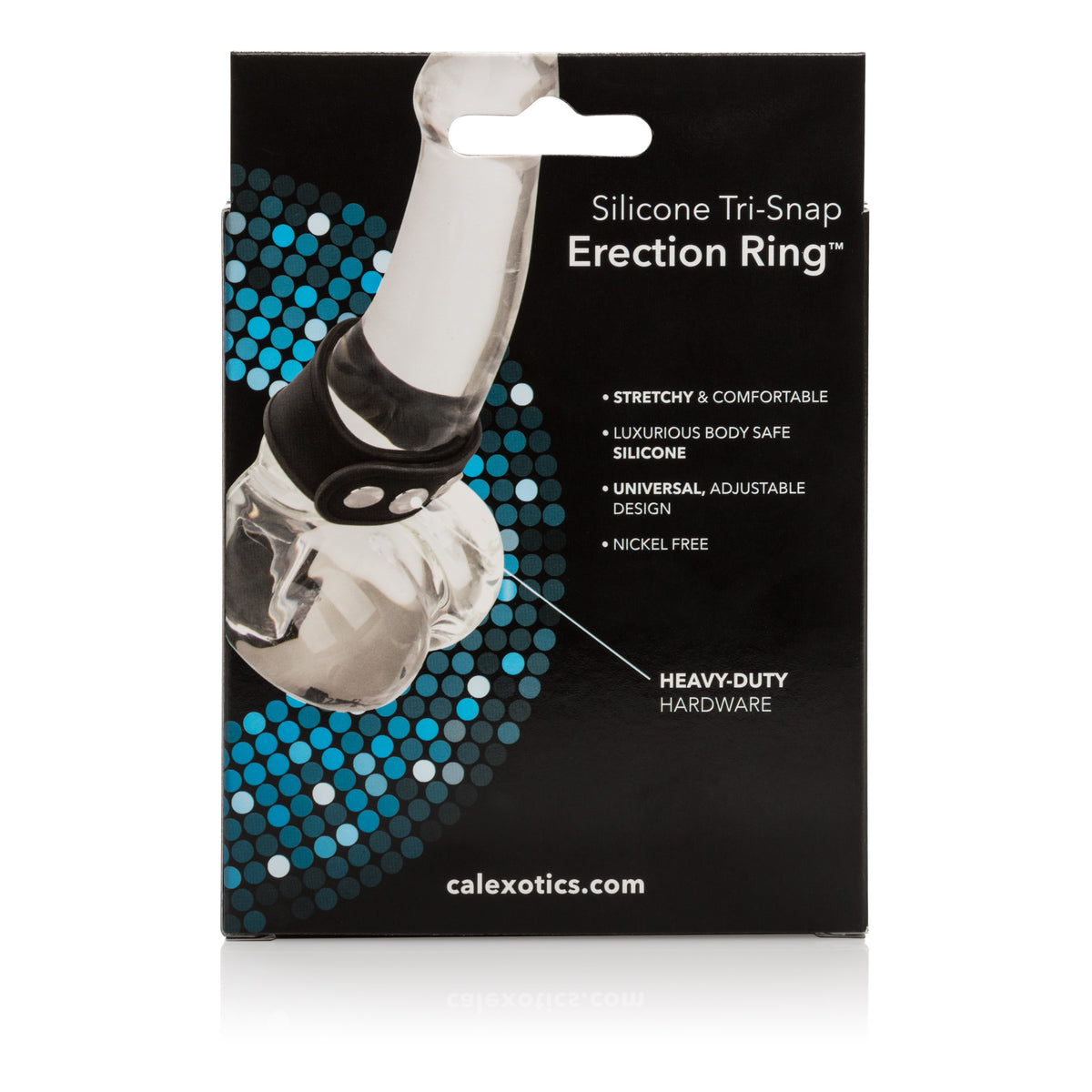 Silicone Tri-Snap Erection Ring Black with Adjustable Heavy-Duty Hardware > Cock Ring > Adjustable