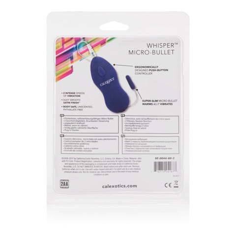 Whisper Micro Bullet Purple Compact Vibrator with Two-Speed Vibration and Self-Heating Function BULLETS