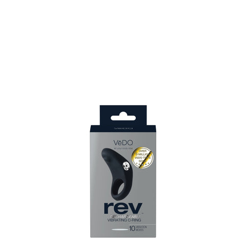 Rev Rechargeable Vibrating C-Ring (Black) – Silicone C-Ring Cock Rings Vibrating