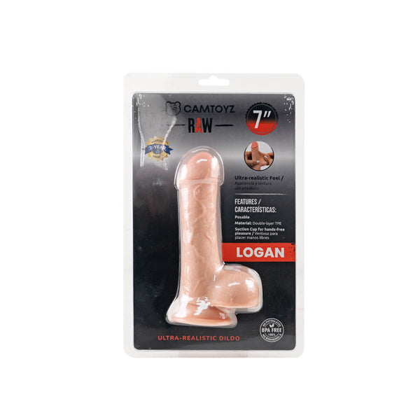 Raw Ultra Realistic Double Layered Dildo Logan 17.5cm Dongs Realistic