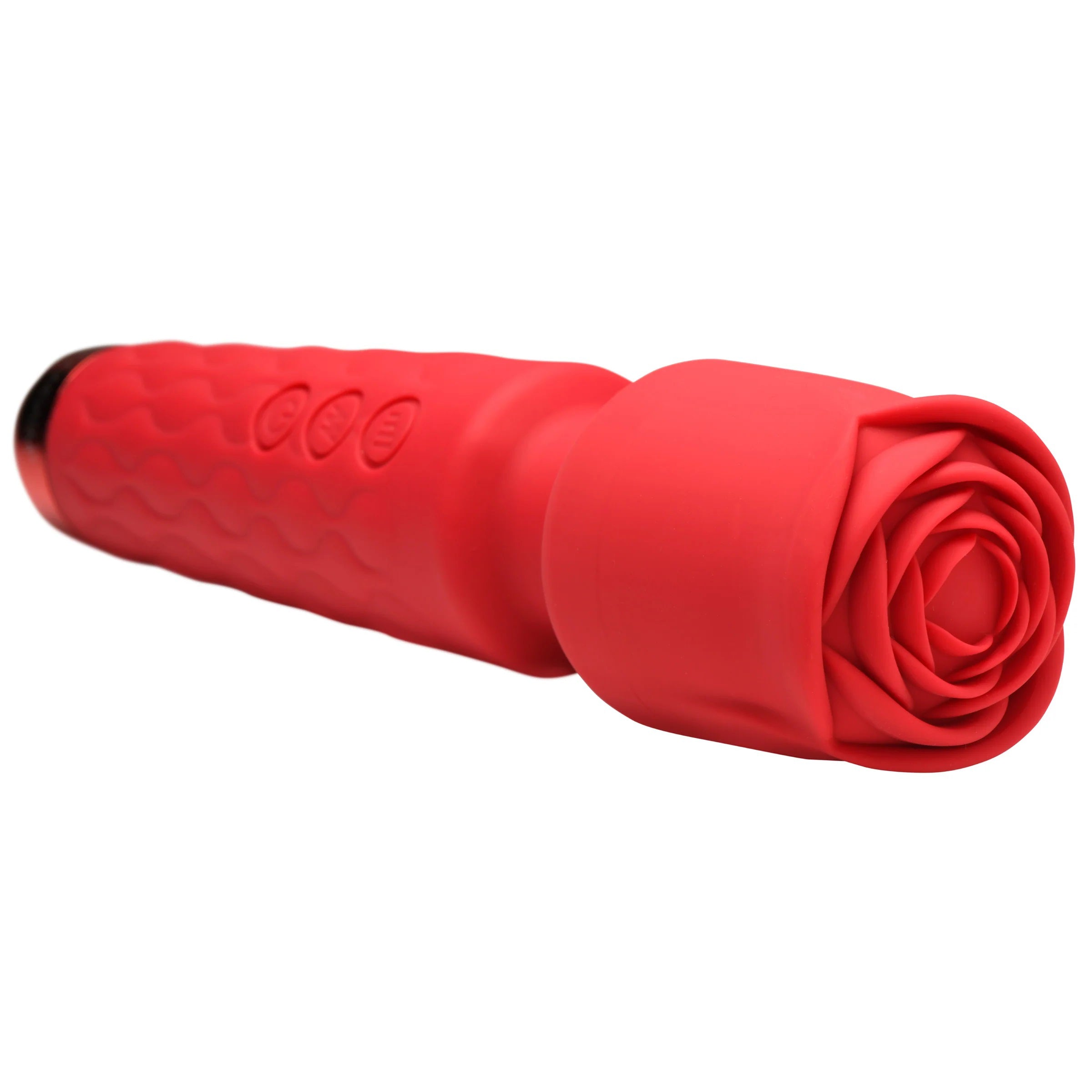Pleasure Rose Silicone Wand With Rose Attachment Red Adult Toy Rose Stimulators