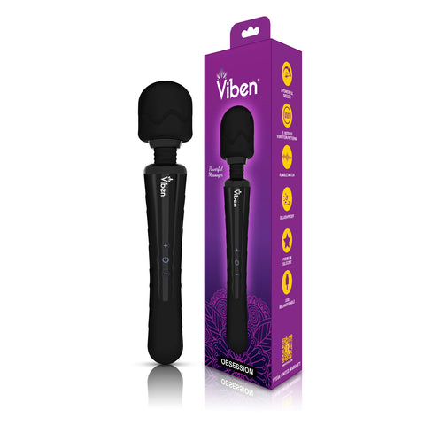 Viben Obsession Rechargeable Wand Massager in Black Electric Massager