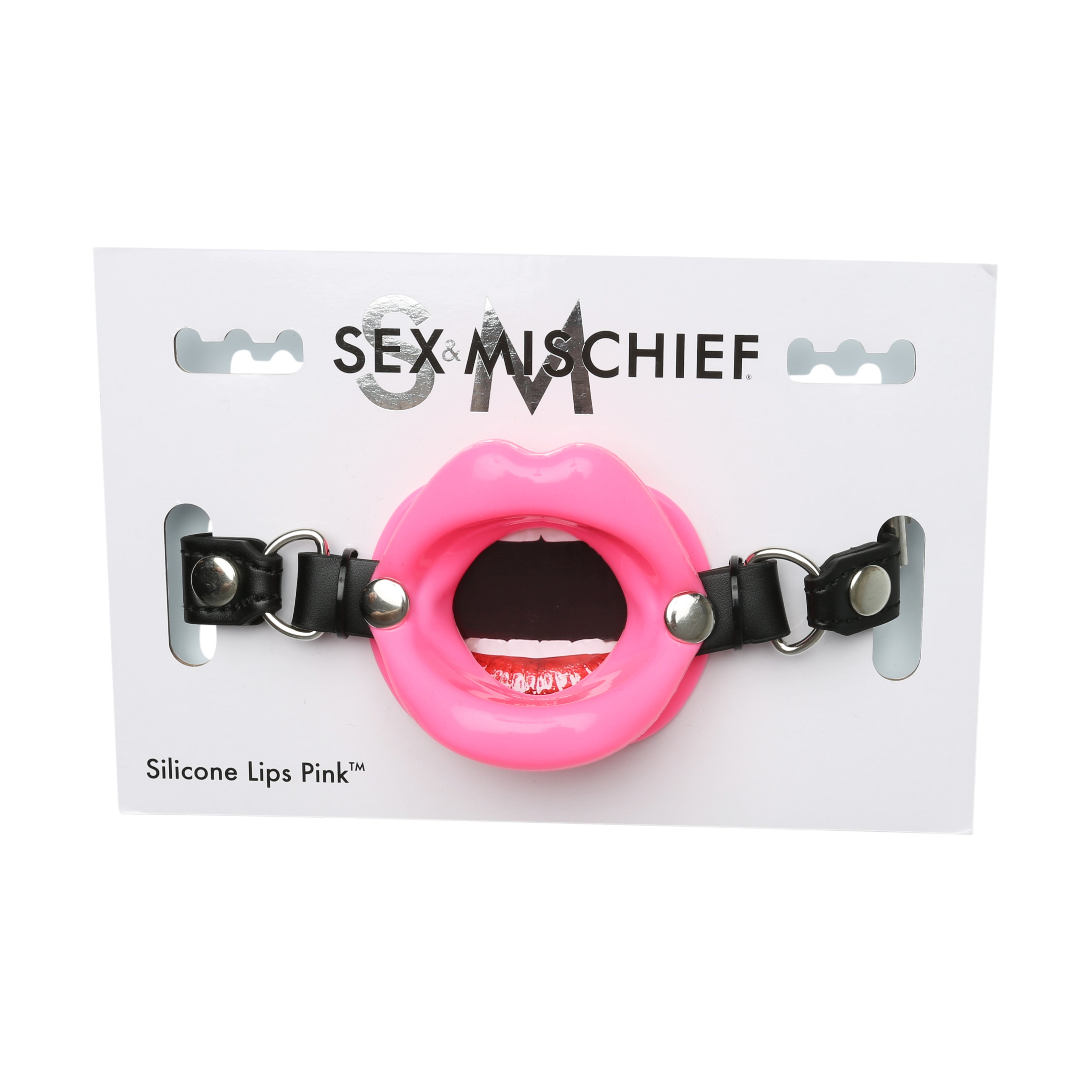 Sex & Mischief Silicone Lips Mouth Gag - 63.5 cm Strap Pink Gags