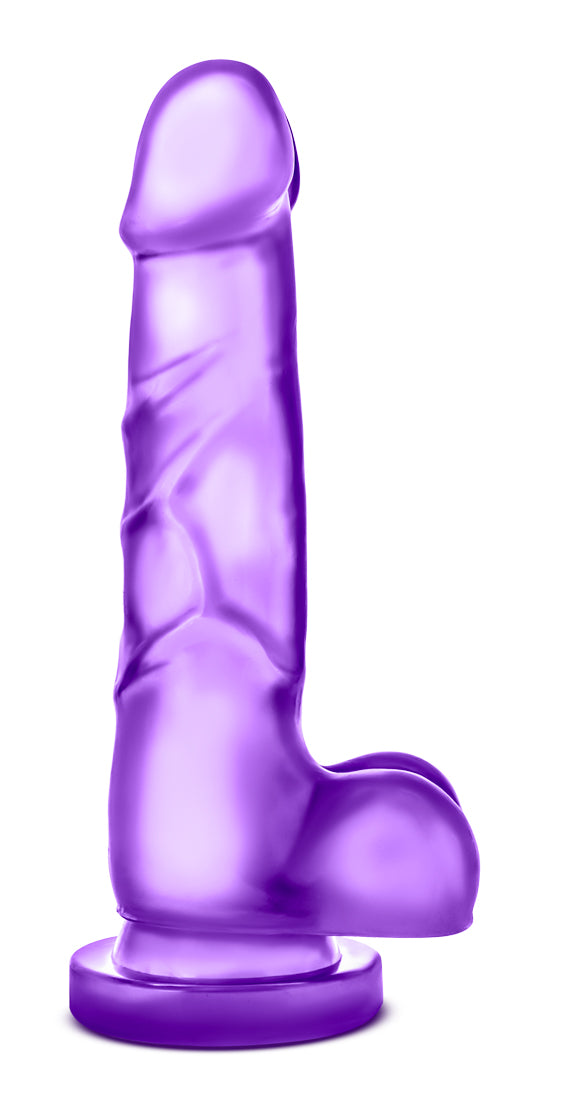 B Yours Sweet N Hard 4 Realistic Dong with Suction Base Blue Purple DONGS