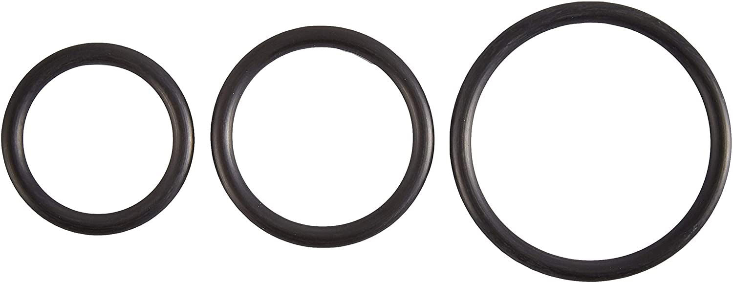 Spartacus Rubber Cock Ring Set (Black) – Versatile Silicone Cock Rings Black COCK RING Set
