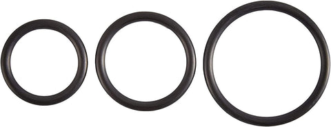 Spartacus Rubber Cock Ring Set (Black) – Versatile Silicone Cock Rings Black COCK RING Set