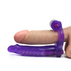 Double Penetrator Ultimate Purple Cockring with Multi-Speed Bullet > Cock Ring > Vibrating