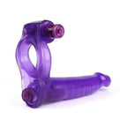 Double Penetrator Ultimate Purple Cockring with Multi-Speed Bullet > Cock Ring > Vibrating