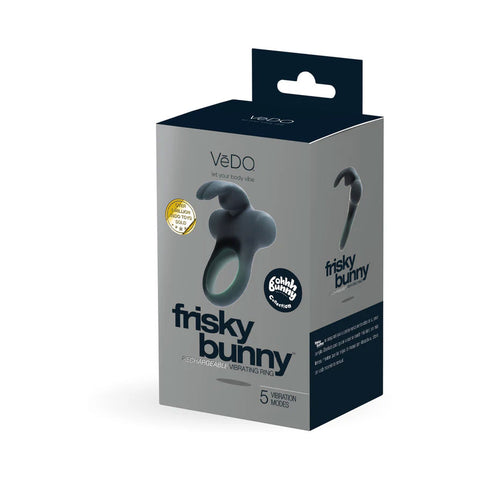 Ohhh Bunny Frisky Bunny Vibrating Ring Black Pearl Sex Toy Cock Rings Vibrating