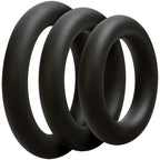 Optimale 3 C Ring Set (Black) – Thick Silicone Cock Rings With 32mm, 37mm, and 42mm Diameters > Cock Ring > Sets