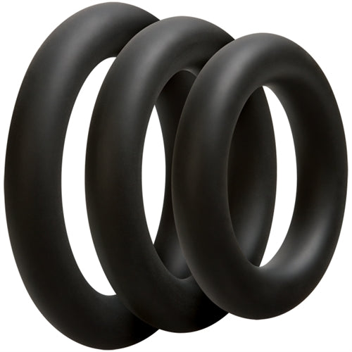 Optimale 3 C Ring Set (Black) – Thick Silicone Cock Rings With 32mm, 37mm, and 42mm Diameters > Cock Ring > Sets
