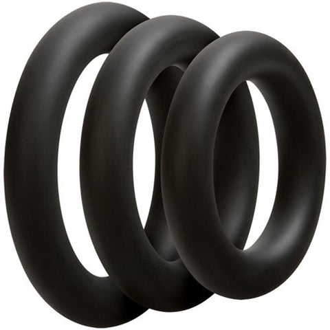 Optimale 3 C Ring Set (Black) – Thick Silicone Cock Rings With 32mm, 37mm, and 42mm Diameters Black COCK RING Set
