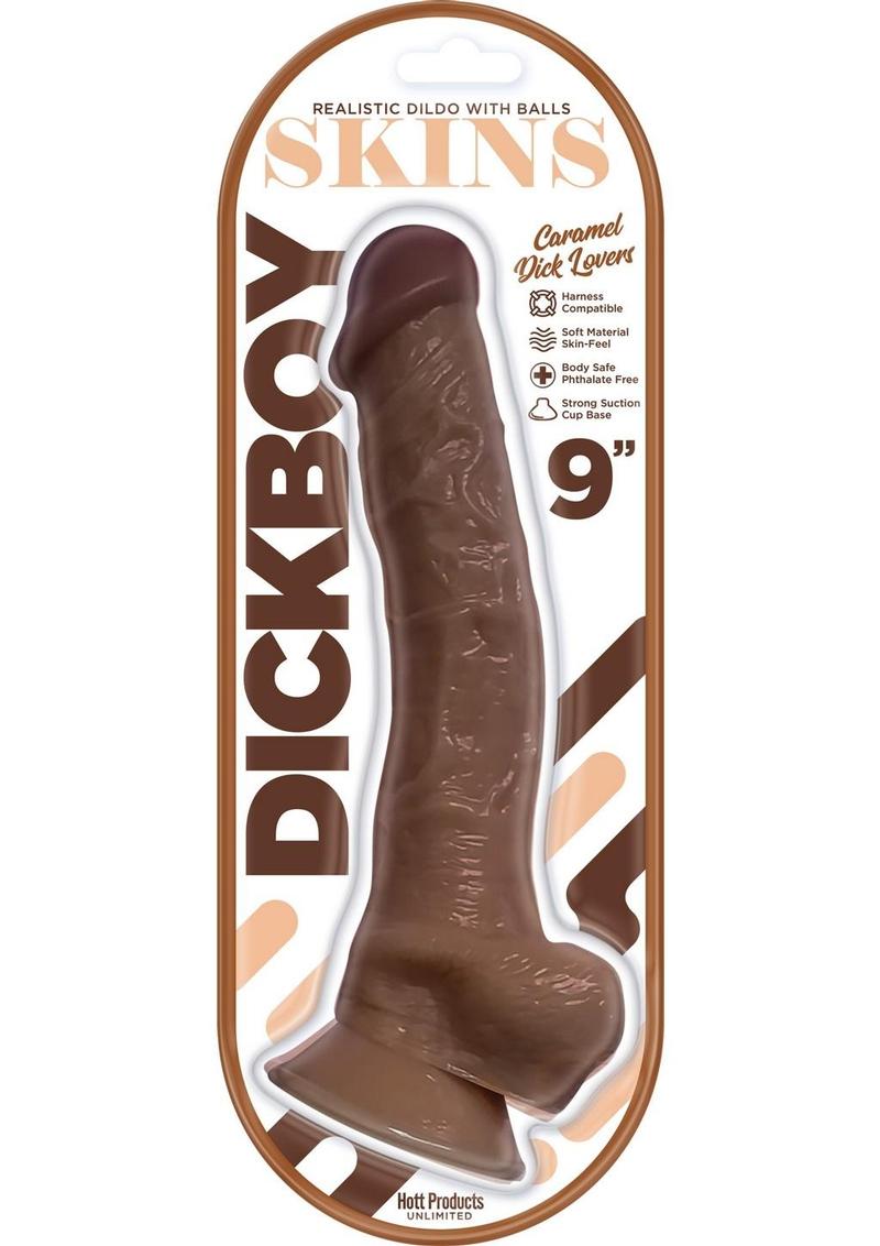 Dickboy Skins 9 Inch Realistic Dildo With Balls Caramel > Dildos > Large Dildos