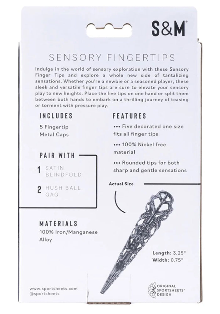 Sex & Mischief Sensory Fingertips - 8.25 cm Black Alloy Medical Themed