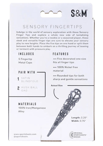 Sex & Mischief Sensory Fingertips - 8.25 cm Black Alloy Medical Themed