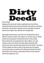 Dirty Deeds Couples Card Game – Intimate Adventure Card Game > Novelties > Card Games