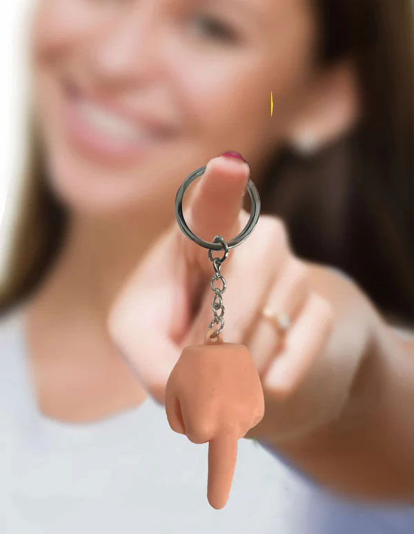 Little Genie Super Fun Squishy Middle Finger Key Chain – Cheeky Accessory 6-Pack Secondary image