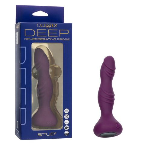 Deep Stud Purple Anal Vibrator with Curved Textured Probe Anal Toys & Stimulators