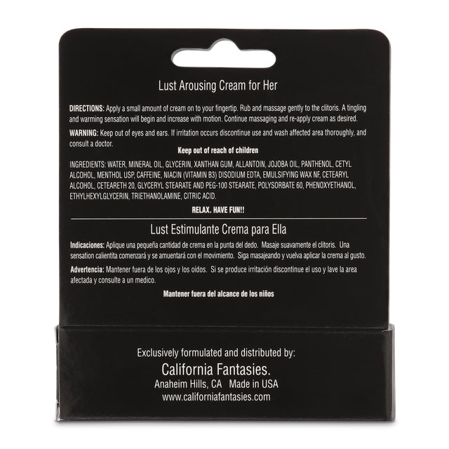 Lust Female Arousing Cream 0.5 Oz Concentrated Formula Clitoral Stimulation Cream > Essentials > Womens Enhancers