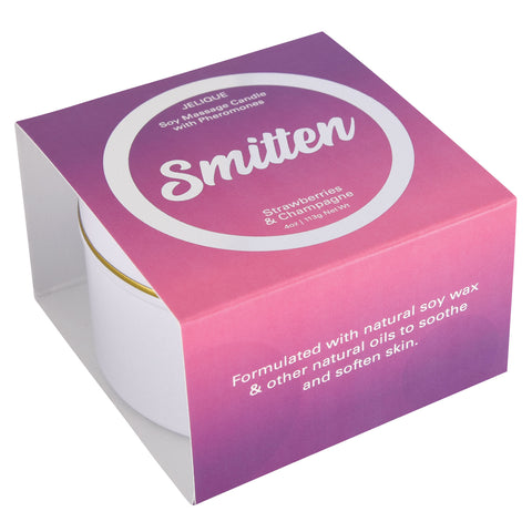 Smitten Strawberry Champagne Massage Oil Candle 4 Oz Jar Massage Candles