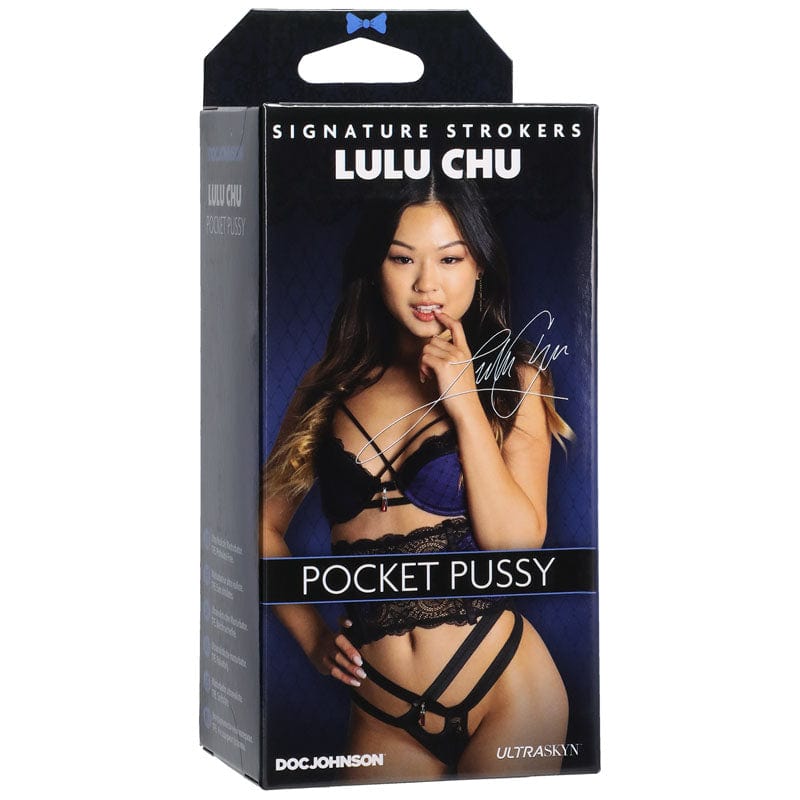 Doc Johnson MASTURBATORS Black Lulu Chu UltraSkyn Pocket Pussy 782421083182