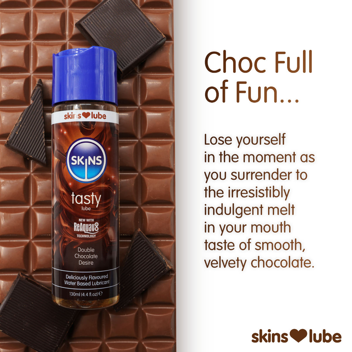 Skins Double Chocolate Desire – Water-Based Flavored Lubricant 130ml > Lube > Flavoured