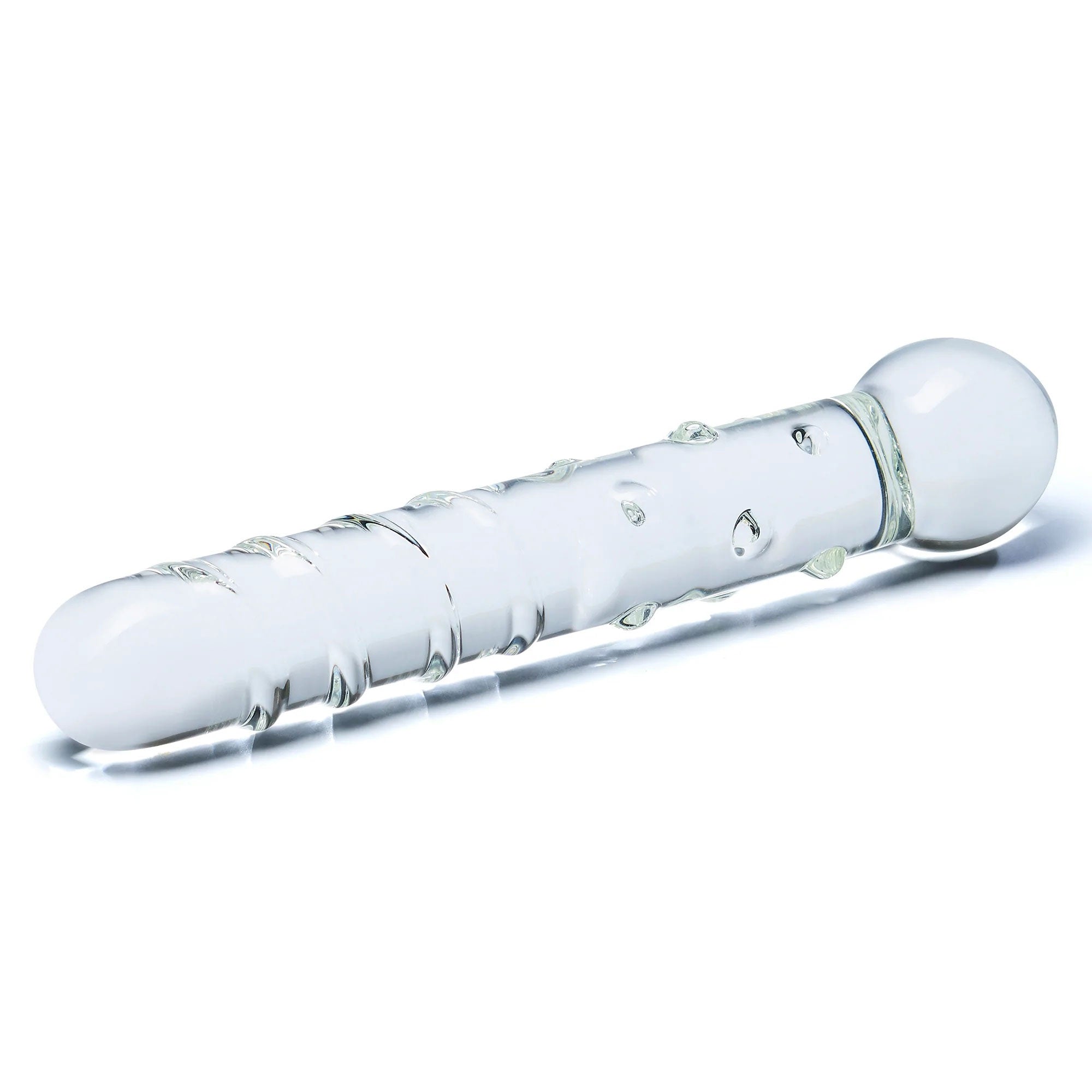 Callisto Clear Glass Dildo 7 Inch Spiraled Design for Pleasure DONGS Glass