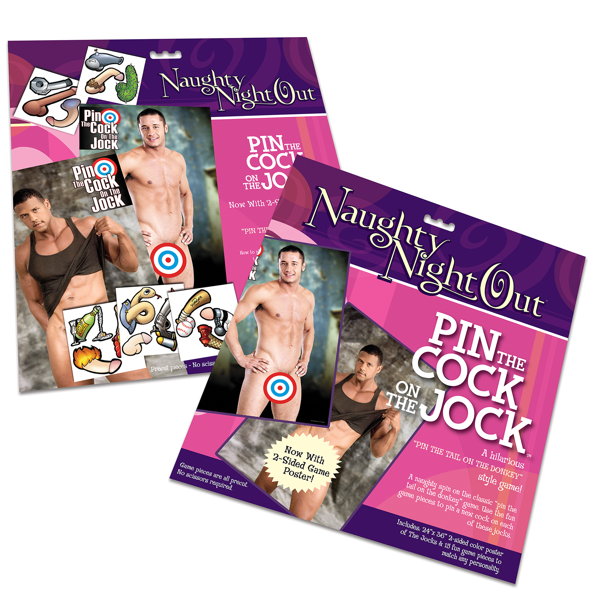 Pin The Cock On The Jock Game for Hen Parties 24x36 Inch Multi Bachelor & Bachelorette Items