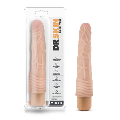 Dr Skin Cock Vibe 2 9 Inch Vibrating Realistic Cock Beige DONGS Vibrating