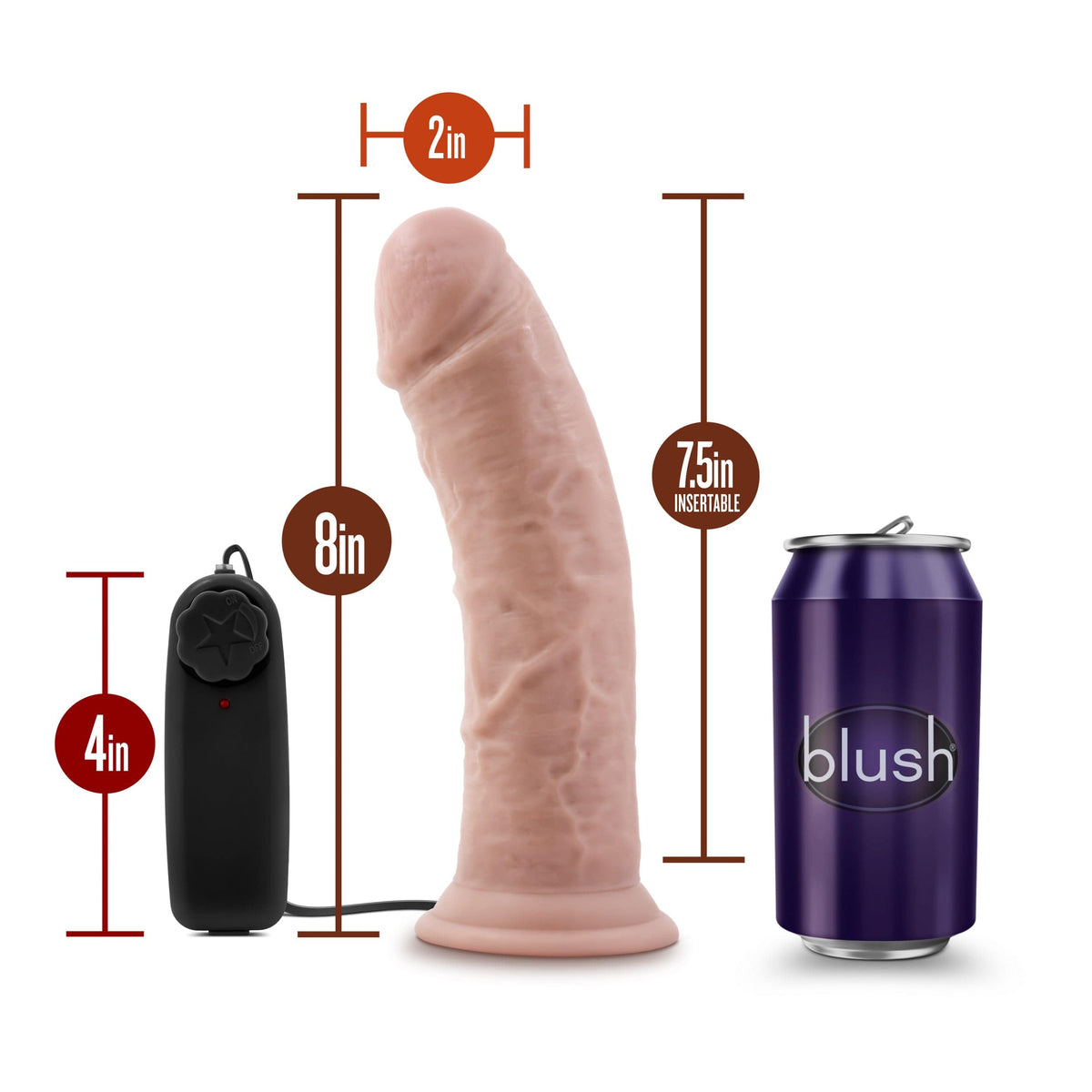Dr Skin Dr Joe 8 Inch Vibrating Cock with Suction Cup Vanilla > Vibrators > Realistic Vibrators